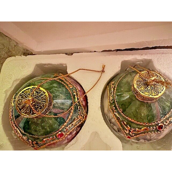 Hummingbird Floral 1998 Bradford Edition Ornaments Set of 2 Heirloom Porcelain - Picture 8 of 16